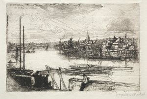 Zasięg Battersea, 1843. autorstwa Francis Seymour Haden