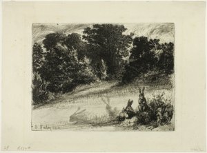 grzebień na dole autorstwa Francis Seymour Haden