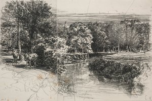 Rzeka Dundrum i dwie osły, 1863. autorstwa Francis Seymour Haden