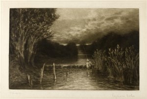 Łowienie lipienia autorstwa Francis Seymour Haden