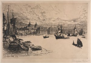 Greenwicz. autorstwa Francis Seymour Haden