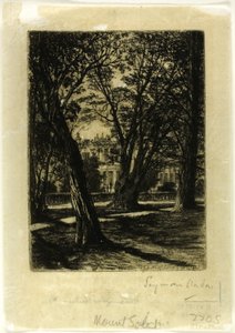 Kensington Gardens, nr I (mały talerz) autorstwa Francis Seymour Haden