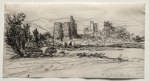 Zamek Kidwelly, 1859. autorstwa Francis Seymour Haden