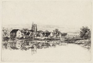 Miasto Kidwelly, 1859. autorstwa Francis Seymour Haden