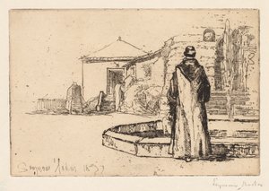 Mnich przy fontannie, 1877. autorstwa Francis Seymour Haden