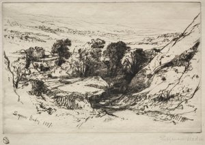 Dziewięć kurhanów w dół, 1877. autorstwa Francis Seymour Haden