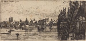 Old Chelsea (Stary kościół Chelsea) autorstwa Francis Seymour Haden