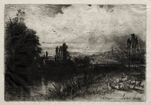 Na teście. autorstwa Francis Seymour Haden