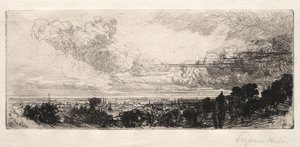 Z okna gabinetu, 1862. autorstwa Francis Seymour Haden
