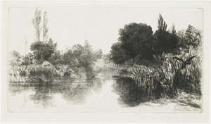 Shere Mill Pond (Większy Talerz), 1860 autorstwa Francis Seymour Haden