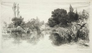 Shere Mill Pond Większa płyta, 1860. autorstwa Francis Seymour Haden