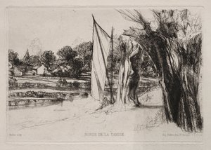 Thames Ditton - Z żaglem, 1864. autorstwa Francis Seymour Haden