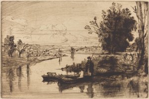 Rybacy z Tamizy autorstwa Francis Seymour Haden