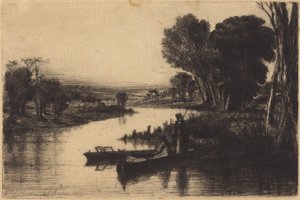 Rybacy na Tamizie autorstwa Francis Seymour Haden