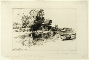 Mały dom na łodzi autorstwa Francis Seymour Haden