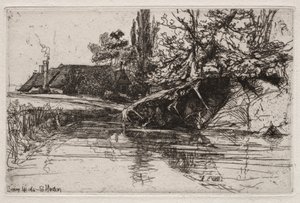 Dom z fosą, 1865. autorstwa Francis Seymour Haden