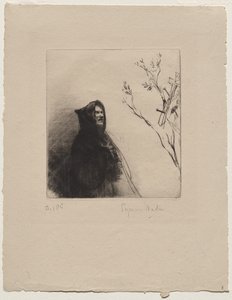 Modlący się mnich - Św autorstwa Francis Seymour Haden