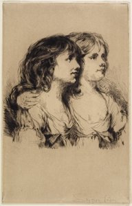 Bliźniaczki - Sarah i Anne Haden (nr 2), 1885 autorstwa Francis Seymour Haden
