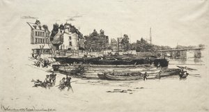 Whistlers House w Old Chelsea, 1863. autorstwa Francis Seymour Haden