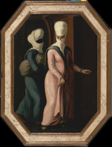 Turecka dama idąca z niewolnicą do łaźni, ok. 1760