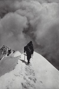Alpy: Przeprawa przez Breithorn (zdjęcie czarno-białe)
