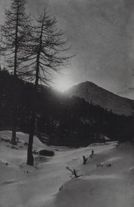 Alpy: w pobliżu Obergurgl (zdjęcie czarno-białe)