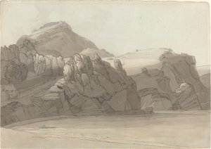 Skalisty brzeg w Coombmartin, Devon (Combe Martin Bay) autorstwa Francis Towne
