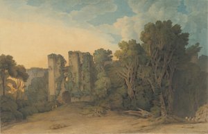 Zamek Berry Pomeroy w hrabstwie Devon, 1775-1805. autorstwa Francis Towne