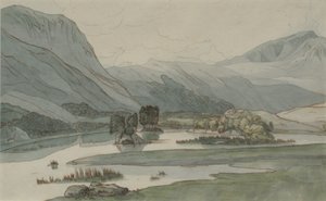 Rydal Water with the Grasmere Hills, 1786 (ołówek z tuszem i piórem oraz wc na papierze)