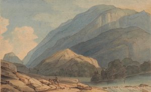 Wejście do Borrowdale, c.1786 (akwarela z piórem i atramentem na papierze)