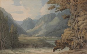 Widok w Borrowdale na Eagle Crag i Rosthwaite autorstwa Francis Towne