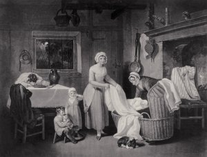 Rustic Hours: Night, grawerowane przez H. Gillbank autorstwa Francis Wheatley