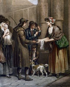 Sprzedawca nut do nowych piosenek, rycina Francisa Wheatleya (1747-1801) z Cries w Londynie, Wielka Brytania autorstwa Francis Wheatley