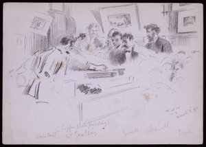 Portret F. Gouldinga z demonstracji autorstwa Francis Wilfred Lawson