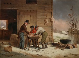 Przygotowanie do Bożego Narodzenia Skubanie indyków, 1851.