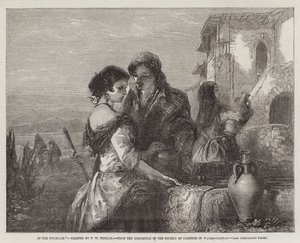 Przy fontannie, z Wystawy Towarzystwa Malarzy Akwarelowych autorstwa Francis William Topham