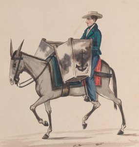 Piekarz na koniu, z grupy rysunków przedstawiających strój peruwiański, ok. 1900 r. 1848. autorstwa Francisco