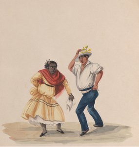 Tańczący mężczyzna i kobieta z grupy rysunków przedstawiających strój peruwiański, 1848 r.