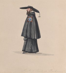 Mnich z zakonu Barbones, z grupy rysunków przedstawiających strój peruwiański, 1848 r.