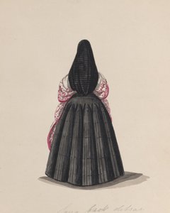 Kobieta w saya widziana od tyłu, z grupy rysunków przedstawiających..., ok. godz. 1848. autorstwa Francisco