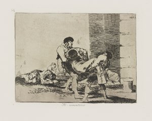 Na cmentarz. (Na cmentarz.), pl. 56 z cyklu Katastrofy wojny autorstwa Francisco de Goya