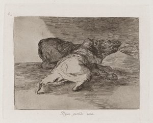 Coś z tego wyciąga, płyta 40 z Klęsk wojennych autorstwa Francisco de Goya