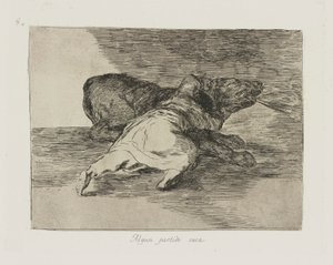 Jakaś impreza się kończy. (Coś z tego wyciąga.), pl. 40 z serii Katastrofy wojny autorstwa Francisco de Goya