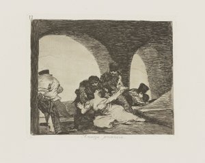 gorzka obecność. (Gorzko być obecnym.), pl. 13 z cyklu Katastrofy wojny autorstwa Francisco de Goya
