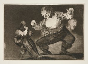 Bobalic?n (Simpleton), pl. 4 z serii Los proverbios autorstwa Francisco de Goya