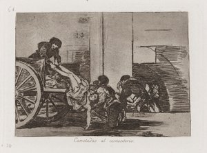 Wozy na cmentarz, tablica 64 z Klęsk wojennych autorstwa Francisco de Goya