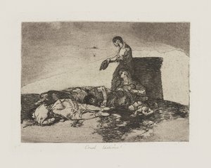 Okrutna litość! (okrutna opowieść o nieszczęściu!), pl. 48 z cyklu Katastrofy wojny autorstwa Francisco de Goya