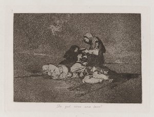 Czego? serwuje filiżankę? (Jaki jest pożytek z kubka?), Płyta 59 z filmu Katastrofy wojny autorstwa Francisco de Goya