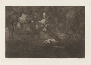 Bóg tworzy ich i łączą się razem (Bóg tworzy ich i łączą się razem), z serii Los disparates (Los proverbios) autorstwa Francisco de Goya