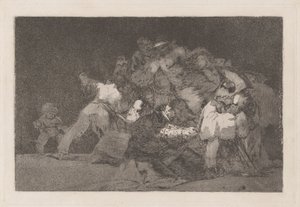 Generał Szaleństwo, znany również jako Jeden z kota i strój wielbiciela, z serii Los disparate (Przysłowia) autorstwa Francisco de Goya